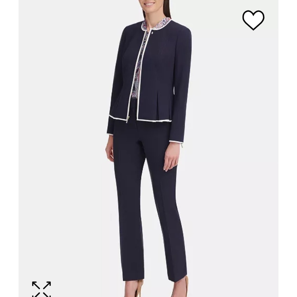 Tommy Hilfiger Navy peplum pleated blazer size 4
